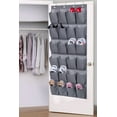 thumbnail image 1 of MISSLO 24 Fabric Pockets Shoe Organizer Over the Door Large Hanging Shoe Rack for Closet Men Shoes Holder, Gray, 1 of 8