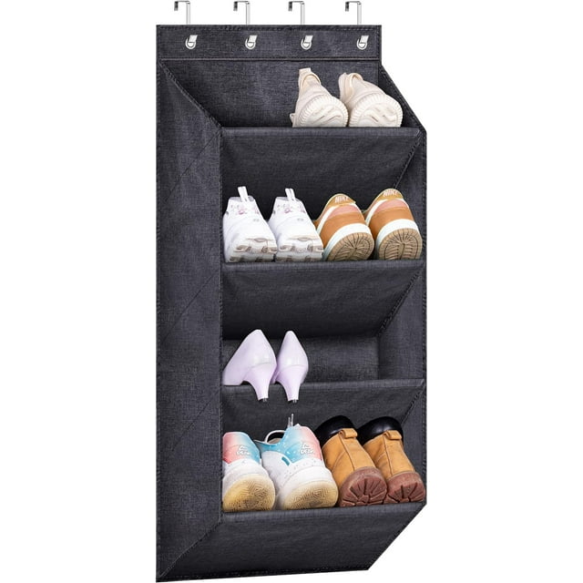 MISSLO 4 Shelves Over the Door Shoe Organizer with Deep Pockets Large