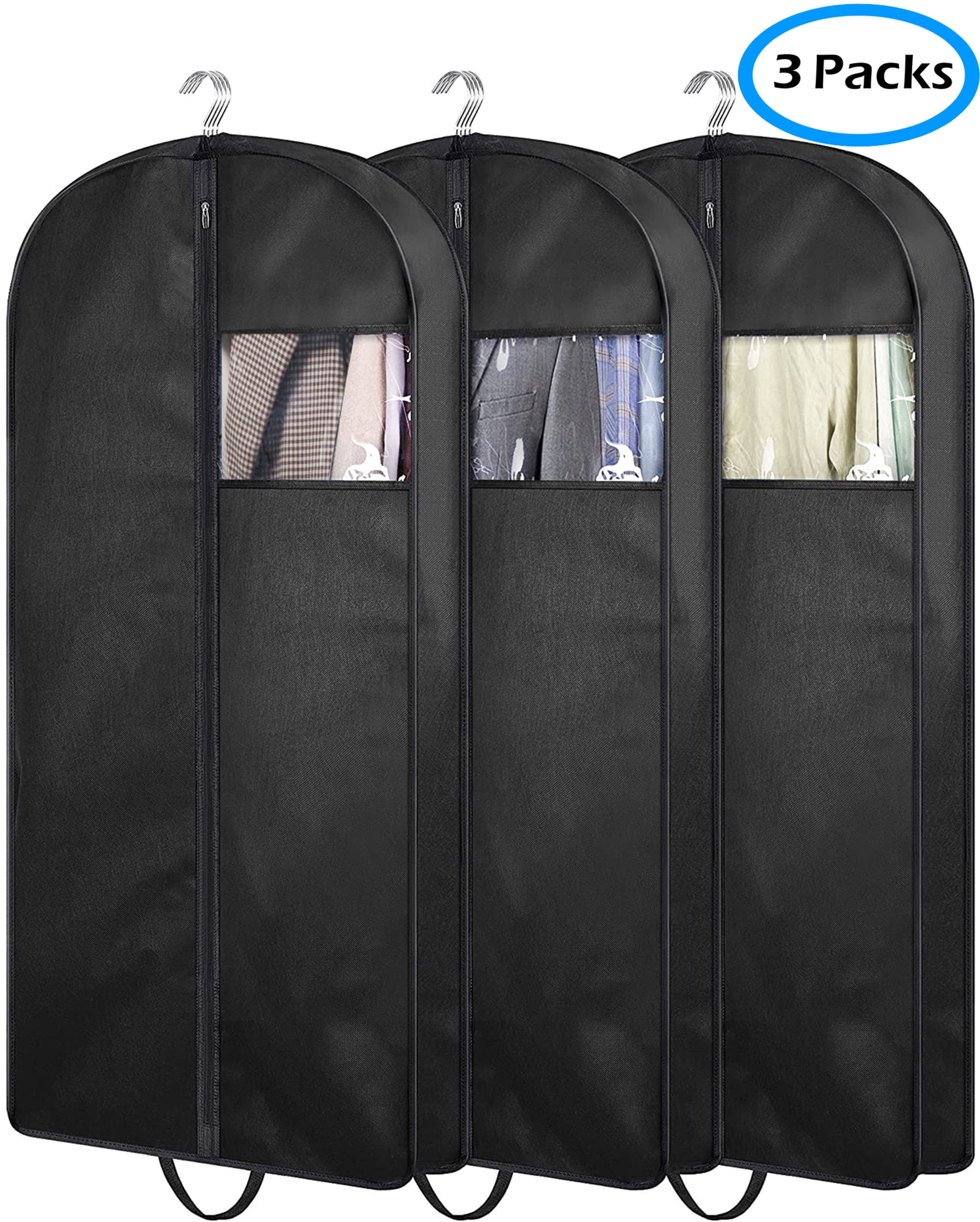 MISSLO Hanging Garment Bag for Travel Closet Storage 50 Moving Bag Clothes  Carrier for Suit, Dress, Jacket, Shirt, Coat, Clothing Cover, Gray