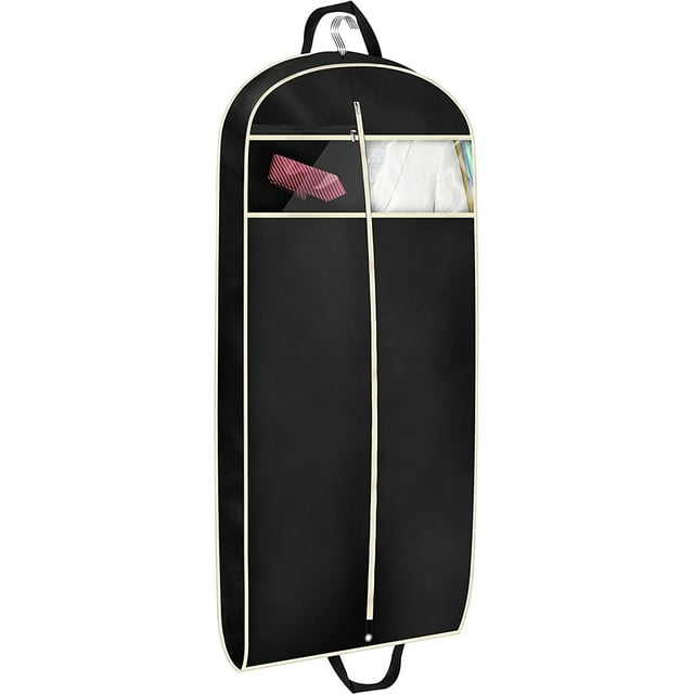 "MISSLO 43"" Black Large Travel Garment Bag, Transparent Zippered Long