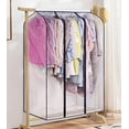 thumbnail image 1 of MISSLO 60 Inch Clear Garment Rack Cover Extra Long Garment Bag for Closet Storage Dustproof Clothes Rail Cover Hanging Protector for Coat, Suit, Dress, 1 of 8