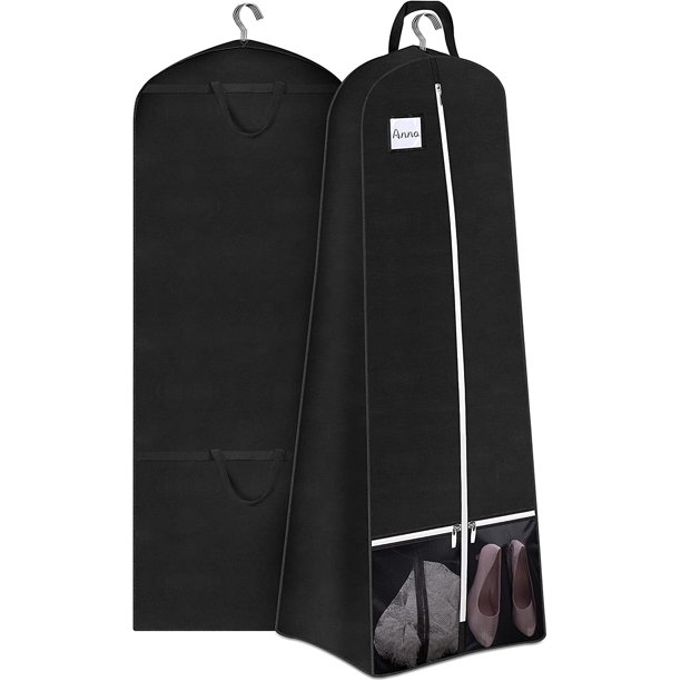 MISSLO 72" Bridal Wedding Gown Garment Bag for Long Dresses 15" Gusset