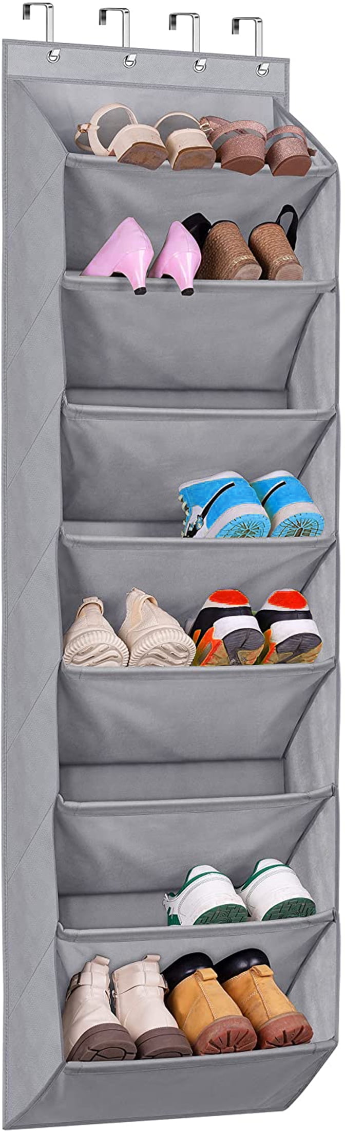 MISSLO Heavy Duty Over the Door Shoe Organizer with Deep Pockets