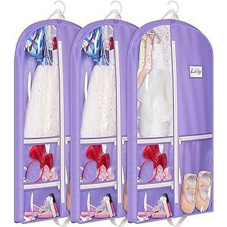 MISSLO Dance Costume Bags for Dancers 40 Hanging Dance Garment Bag Kids Garment Bags Dress Cover with 3 Zippered Pockets Storage for Girls Competition Walmart