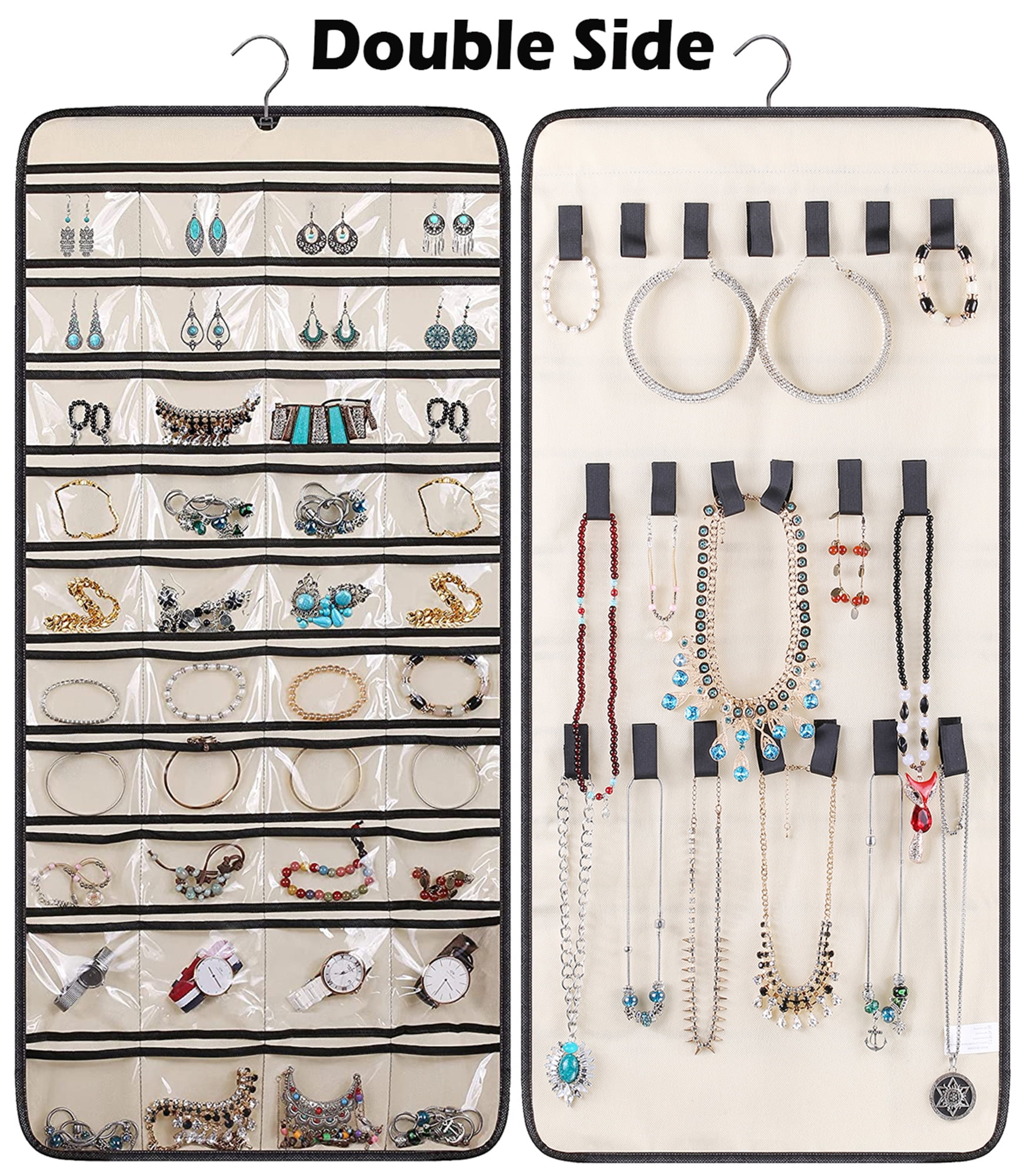 New 1Pc Earring Storage Hanging Bag Hanging Wall Jewelry Hanging Bag Wall  Hanging Necklace Ring Storage Bag Women's Fashion