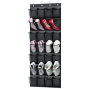 MISSLO Mesh Shoe Organizer 28 Pockets Over the Door Hanging Shoe Rack for Closet Shoes Hanger Holder, Black