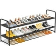 thumbnail image 1 of MISSLO Stackable Long Shoe Rack, 2-Tier Wide Shoe Rack Organizer Holds 18-Pairs Shoe Stand Shelf Storage for Closet, Bedroom, Floor, Entryway (Black), 1 of 7