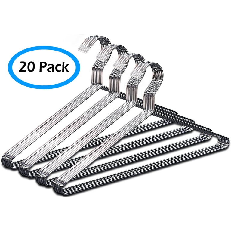 50 Pack Stainless Steel Strong Wire Metal Hangers Heavy Duty Clothes Hangers  - 1