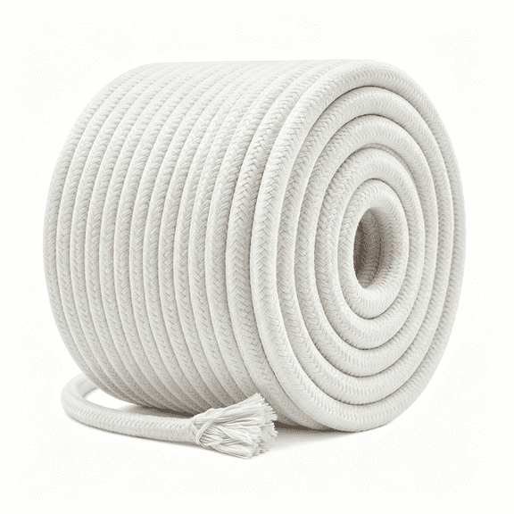 MISSMILE 1/2" 50Feet White Braided Cotton Rope,Natural Cotton Clothesline Rope for Outside,Crafts,Diy Handmade,Gardening,Home Decor,Clothesline Rope