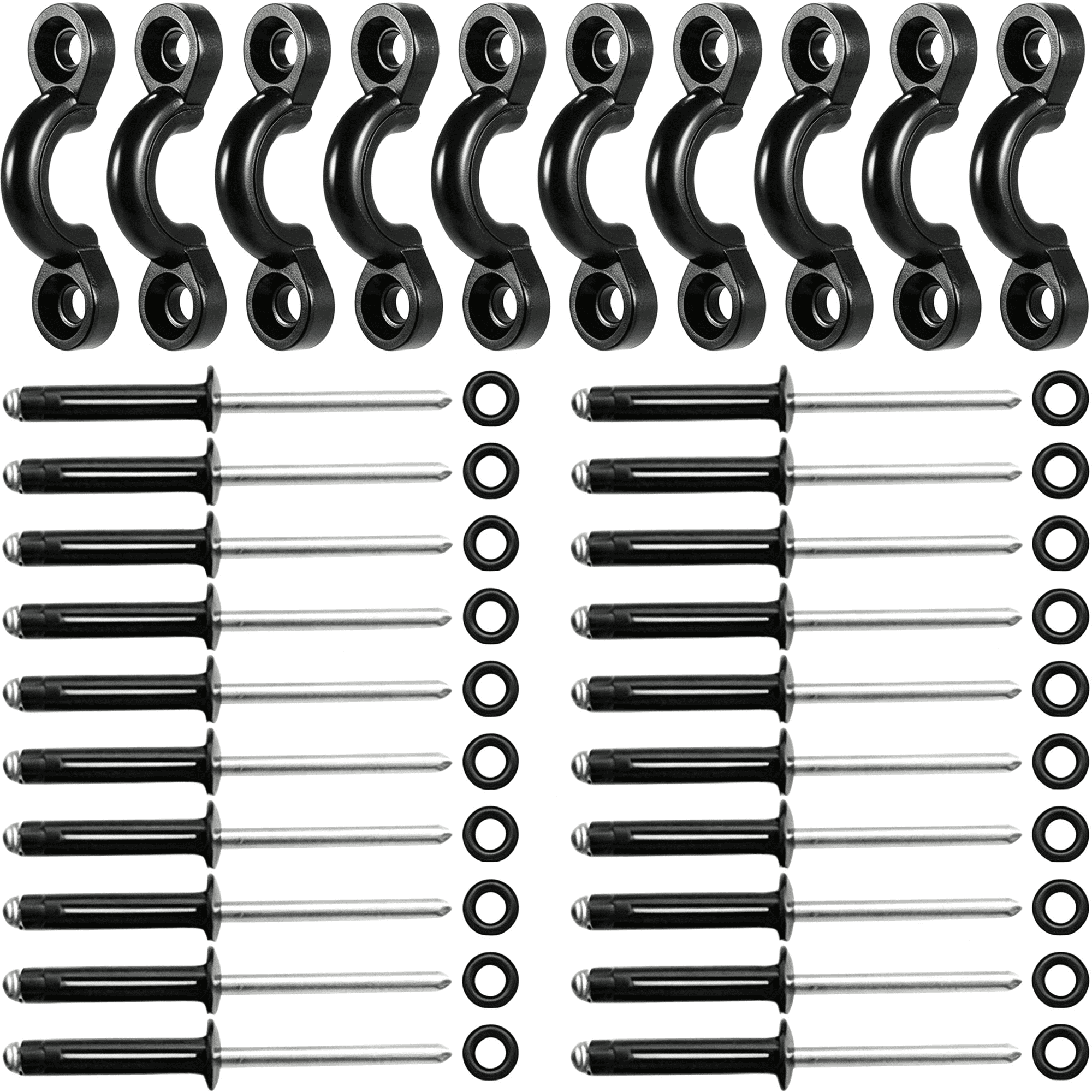 Tri Bees MISSMILE 10 Pcs Kayak Pad Eyes Kit with 20 Tri-Grip Rivet Kit for ...