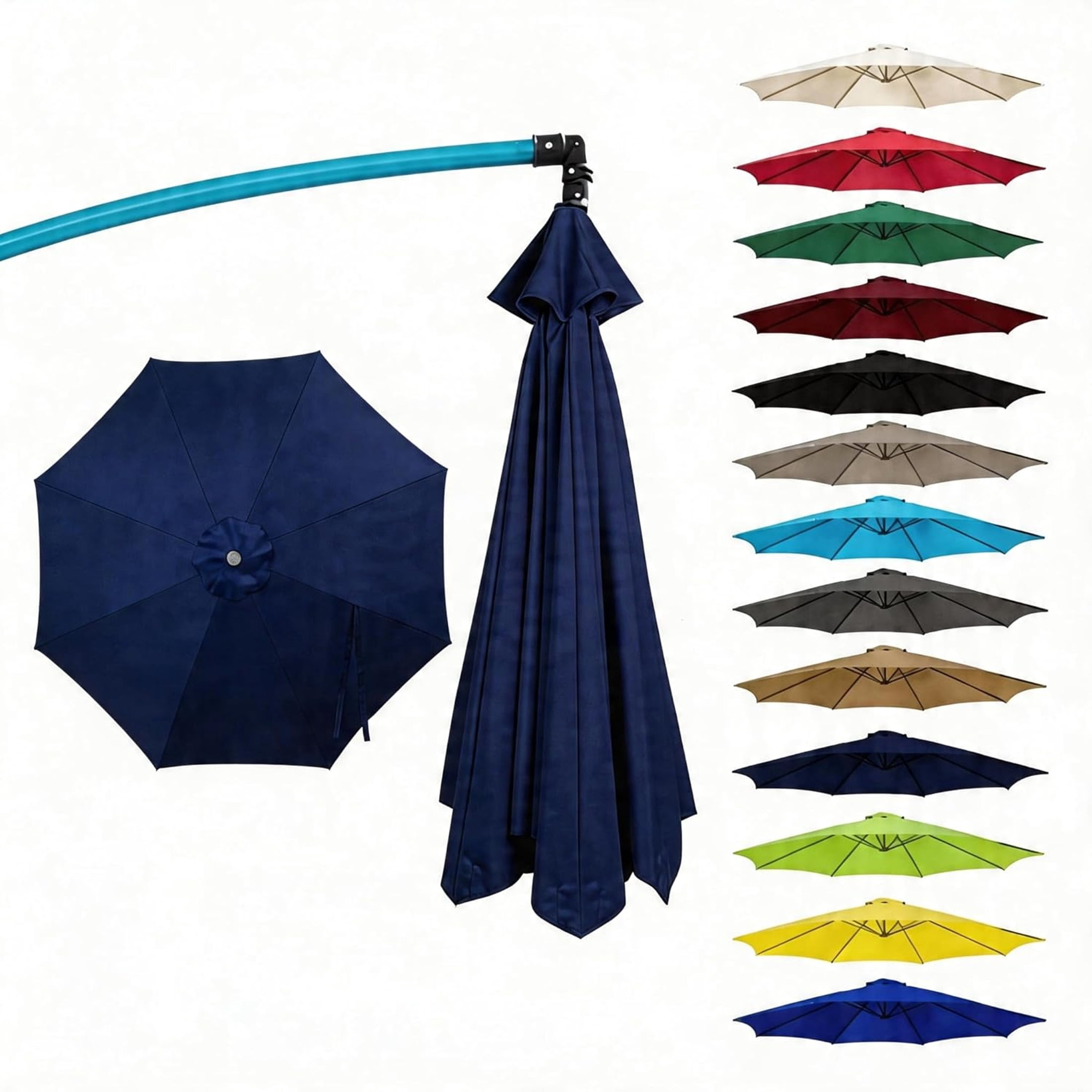 11 cantilever patio umbrella replacement ribs Formosa Covers ft Canopy Supported Bar 8 RED one_size Durable replacement canopy designed to fit your umbrella and provide reliable shade and protection from sun and light rain Sunrise 9ft 8 Ribs Outdoor,