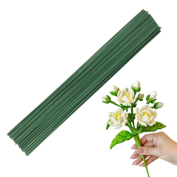 MISSMILE 12-Inch Floral Wire Stems for Crafting-2Mm Thick Floral Stems for Diy Flower Arrangements and Pipe Cleaner Flowers-50 Pack Craft Wire Stems for Floral Arrangements,Wedding Bouquets