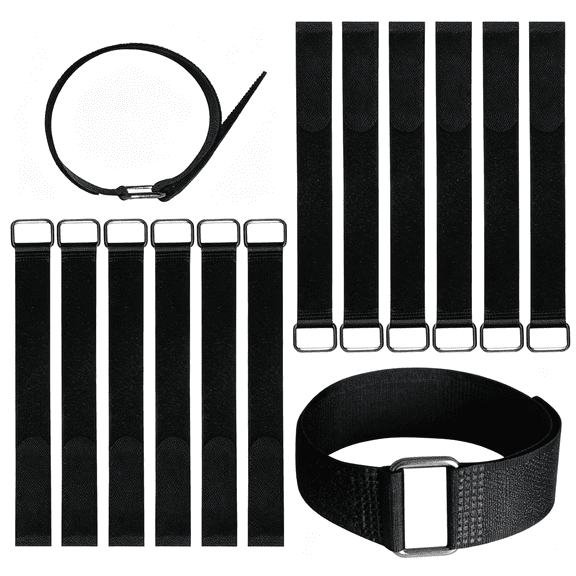 MISSMILE 12 Inch Reusable Fastening Cable Straps-Hook and Loop Fixing Straps-12 Pack Cable Straps