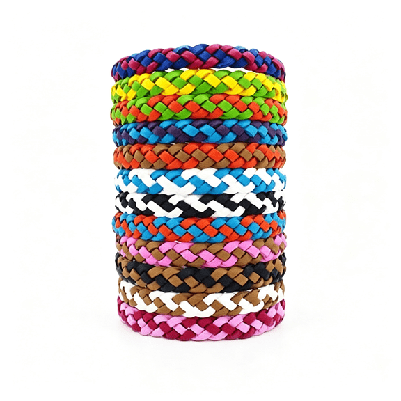 MISSMILE 12 Pack Mosquito Repellent Bracelets,Deet-Free Natural Bands,Pu Leather Insect&Bug Repellent Wrist Bands for Kids&Adults,Individually Wrapped