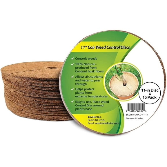 MISSMILE 15 Pcs Coconut Fibers Mulch Ring 11 Inches Tree Protector Mat Coconut Mulch Cover Natural Coconut Fiber Weed Control Rings,Tree Ring Plant Cover for Indoor Outdoor Plants,Pot,Landscaping