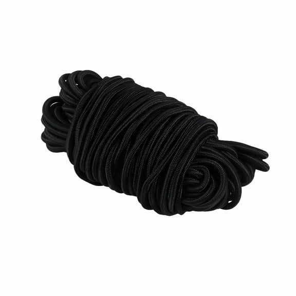 MISSMILE 1PC 10M Elastic Bungee Cord Long Round Stretch Rope Rubber Band Elastic Cord Heavy Stretch String Rope Sturdy Elastic Rope for Store Home Use Black