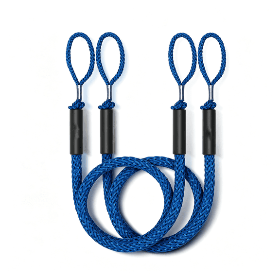 MISSMILE 2-Pack Blue Bungee Dock Lines, Marine Grade Boat Rope, Jet Ski Or Pwc | Mooring Ties, Boating Accessories for Boats Boat Tie Off Ropes