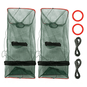 MISSMILE 2 Pack Minnow Trap,Small Fishing Bait Trap,Small Fish Trap Crawfish Trap Fish Traps for Small Fish Foldable Fishing Net Easy Setup Minnow Trap