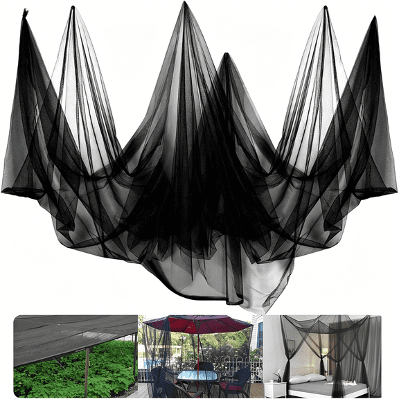 MISSMILE 20 X 10 Ft Mosquito Netting for Garden Patio,Breathable Mesh Net for Bird and Insect Protection,Plant Cover for Vegetables,Fruits and Flowers,3X6M Black