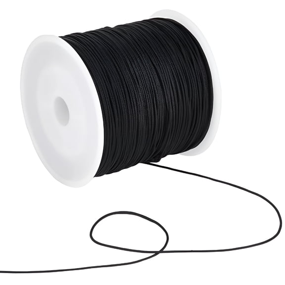 MISSMILE 2026 New 100 Yards Black Nylon Cord Wind Chime Cord 0.8Mm Replacement Lift Shade Blind Repair String for Windows Roman Rollers Repair Gardening Plant Waist Beading String Chinese Knotting