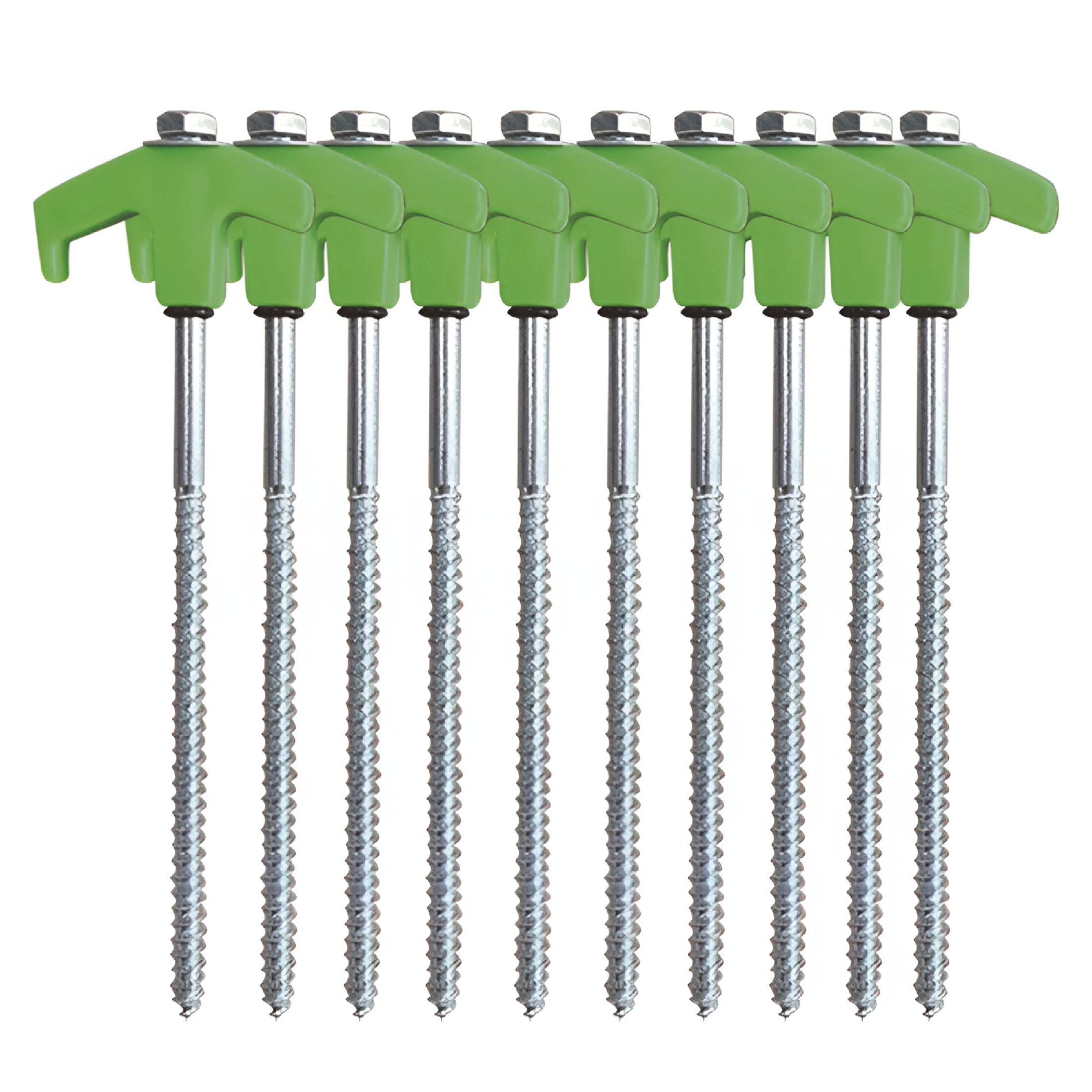 MISSMILE 2026 New 10Pcs Heavy Duty Screw-In Tent Stakes | Carbon Steel Ice Shanty Anchors | Rust-Resistant | Cloth Bag Included | Outdoor Camping | Patio Garden Canopies
