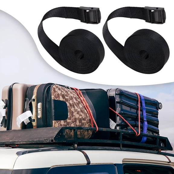 MISSMILE 2026 New 2X2Pcs Tie Down Straps Wear Resistant 2.5Cmx1M Tensioning Belts Lashing Straps for Cargo,Vehicle,Transport,Outdoor Black