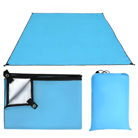 MISSMILE 2026 New Camping Tarp for Tent,Tent Footprint,Sun Tarp,Ground Tarp,Insulated Thermal Silver Coating Survival Tarp for Beach,Car Or Camping and Adventure(Blue,82.68X82.68 Inch)