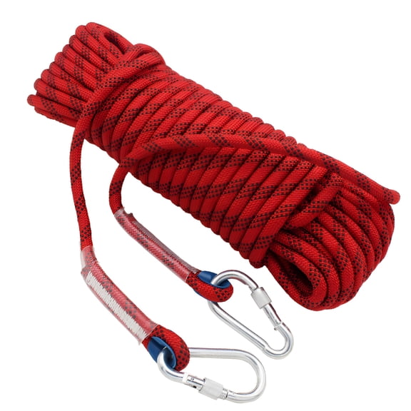 MISSMILE 2026 New Climbing Rope Diameter 12Mm with 2 Carabiners,High-Strength Safety Rope Nylon Rope Escape Rope,Extremely Tear-Resistant Up to 1200 Kg,Length 10M/20M