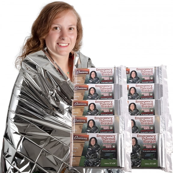 MISSMILE 2026 New Emergency Mylar Blanket 4 Pack - 7' X 4' 1/3" Thermal Weatherproof Survival Gear - Durable Tearproof Prepper Supplies for Camping, Hiking, Emergency, Travel