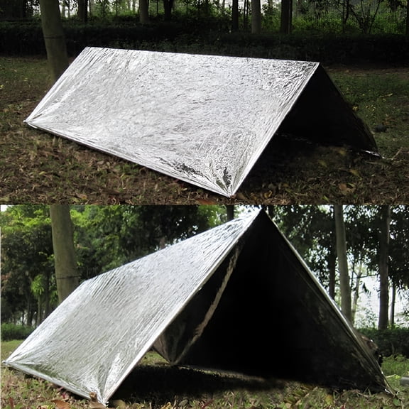 MISSMILE 2026 New Emergency Survival Tent Blanket Sleeping Bag,Reflective Mylar Shelter for Outdoor Camping Hiking,Waterproof Windproof Thermal Foil,Multi-Use Cover,2 Pack,51X83 Inches,Silver