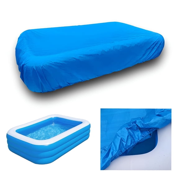MISSMILE 2026 New Inflatable Rectangular Pool Cover 10 X 6 Ft Swimming Rectangle Pool Cover Above Ground 120 X 72 in Pool Covers Outdoor Garden Winter Swim Cover 11Ft with Strong Elastic Band