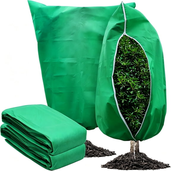 MISSMILE 2026 New Plant Covers Freeze Protection, Reusable Plant Frost Protection Covers with Zipper & Drawstring, Winter Blankets for Outdoor Shrubs, Trees & Potted Plants, Xl