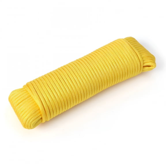 MISSMILE 2026 New Safety Rope,100 Foot 550Lbs Paracord Polyester Yellow Strong All Purpose Utility Rope  Camping Crafting Flag Pole Indoor & Outdoor