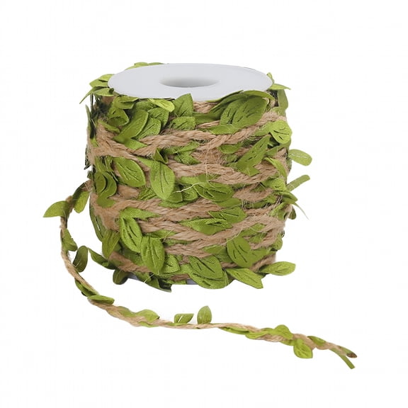 MISSMILE 2026 New Simulation Leaves Twine Wax Line Rattan Decorative Rope Diy Craft Jute Rope for Macrame,Gift Wrapping,Home Decor,Floral Arrangements