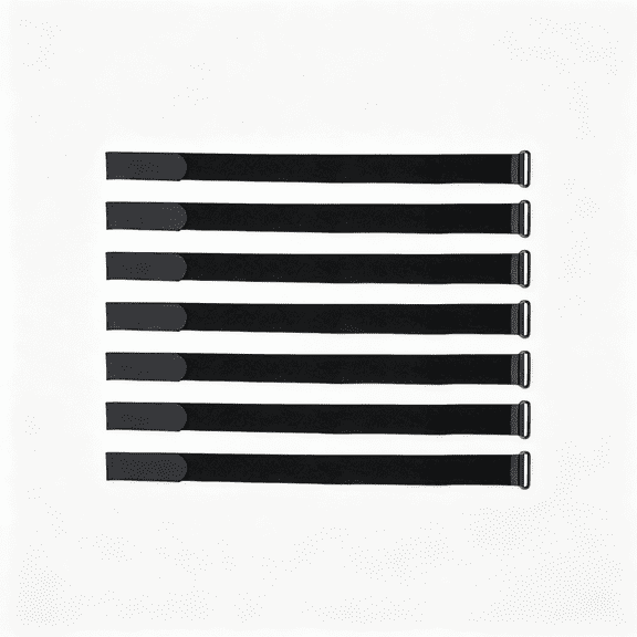 MISSMILE 25Pc 18"X1" C" Straps with Buckle,Heavy Duty Fastening Or Cable Management Solution,Black,91837 Heavy Duty Fastening&Cable Management Solution Organizes Power Cords,Bundles Equipment,Tools