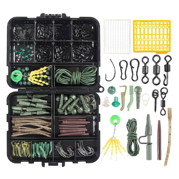 MISSMILE 292 Pcs Fishing Tackle Kit with Tackle Box,Fishing Kit Fishing Gear Equipment,For Fishing Trips,Outdoor Adventures,Baiting,Freshwater Fishing,Saltwater Fishing