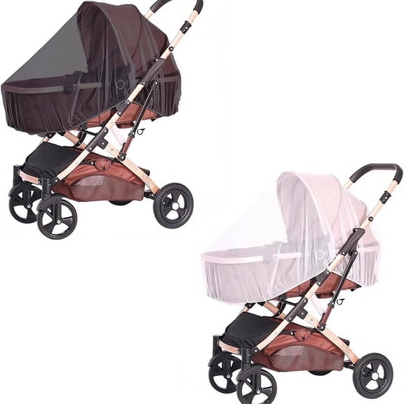 MISSMILE 2Pack Baby Mosquito Net for Stroller Durable Mesh Bug Cover with Elastic Edge Bassinets, Cradles, Playards, Pack Plays and Portable Mini Crib(White&Amp;Black)