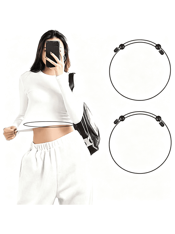 2Pcs Adjustable Band for Women Waist Shirts Crop Top Sweater,Crop Tuck Tool,Black-M,Suitable for Yoga,Fitness Tuck Band