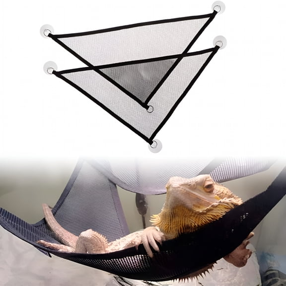 MISSMILE 2Pcs Bearded Dragon Lizard Hammock - Breathable Mesh Geckos Hammock Reptile Hammock, Suitable for Lizard, Axolotls, Anoles, Geckos, Snakes, Chameleon