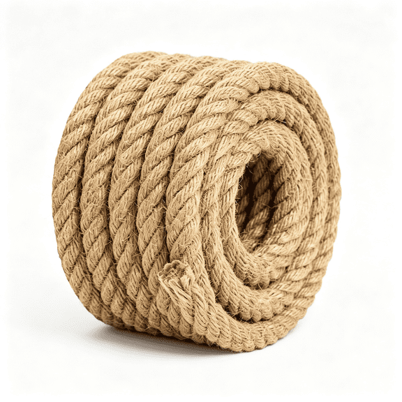 MISSMILE 3/4 Inch 25Ft Natural Jute Rope,3/4 Inch Heavy Duty Thick Hemp Rope for Diy Crafts,Indoor Outdoor Plant Hanger,Party Rustic Wedding Decoration,Cat Scratching Posts,Jute Rope
