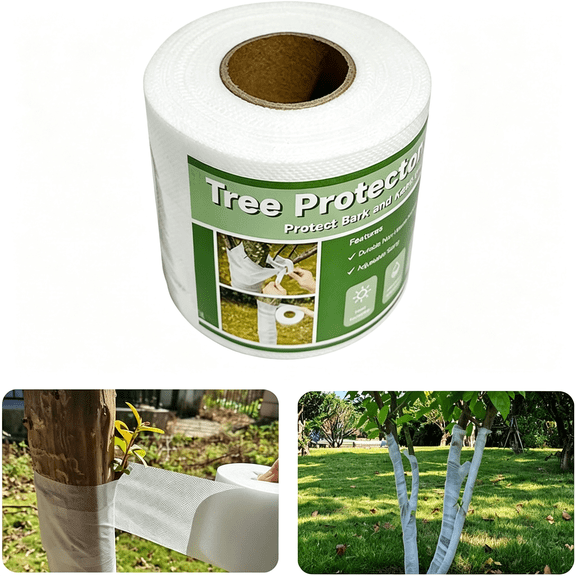 MISSMILE 3" X 120 Tree Wrap to Protect Bark,Tree Trunk Protector Wrap - Protect Young Trees from Sunscald,Breathable and Sun-Proof Tree Wrap for Winter Freeze Protection (White)