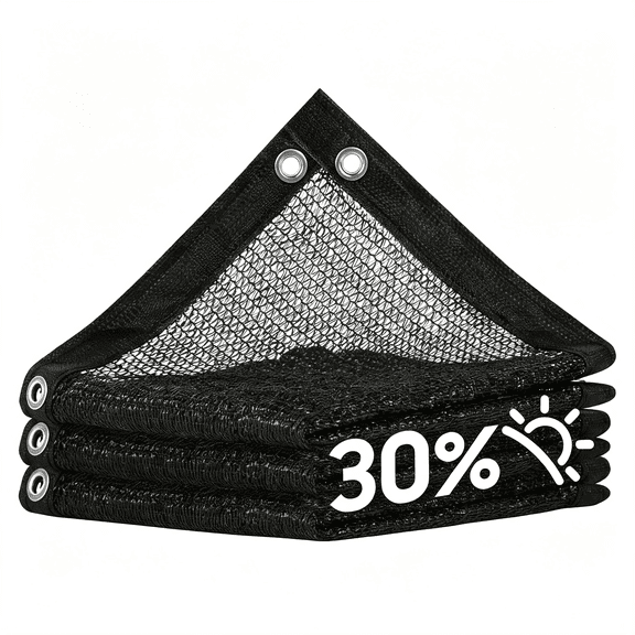 MISSMILE 30% Black Shade Cloth 8Ft X 12Ft Mesh Tarp with Grommets for Garden Patio, Plant Shading, Greenhouse, Pergola, Chicken Coop, Dog Kennel, Lawn (We Make Custom Size)