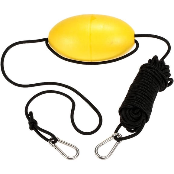 MISSMILE 30 Ft. Marine Rope Tow Line,Buoy Ball Float Leash & Stainless Steel Hook for Fishing Drift Anchors System,Anchor Buoy