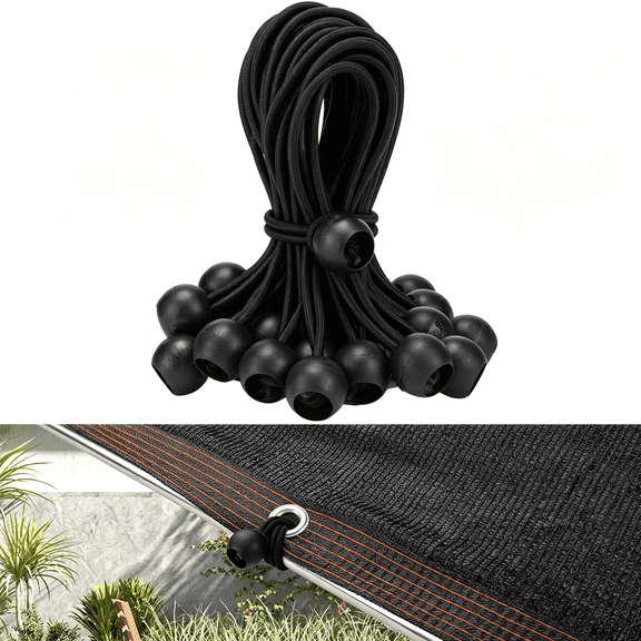 MISSMILE 30Pcs Heavy-Duty Bungee Cords with Balls - 6 Inch Uv-Resistant Bungee Straps Tie Downs for Shade Cloth Tarp Canopy Tent Accessories Awnings Outdoor,Strong Bungee Cords with Balls