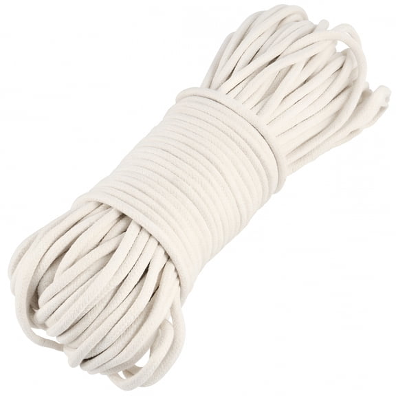MISSMILE 328 Ft Natural Cotton Rope, 1/4 Inch Braided Clothesline, Off-White All Purpose Craft Cord for Macrame, Clothes Drying, and DIY Projects