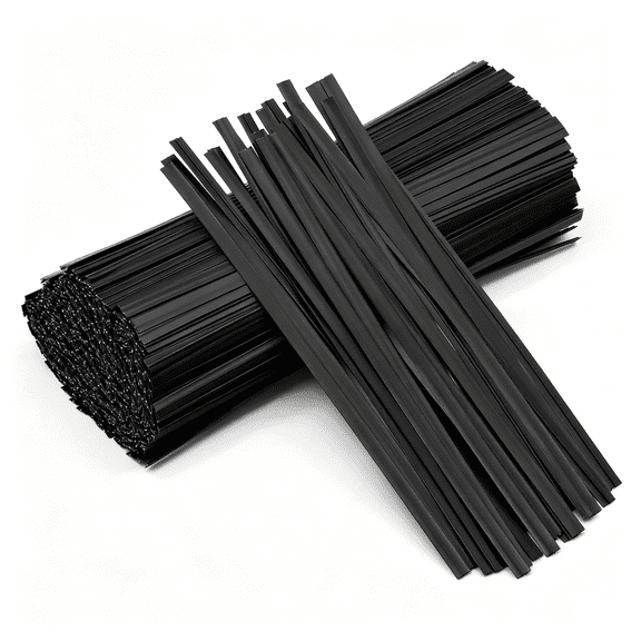 MISSMILE 400 Pcs Twist Ties for Bags 5" Cable Ties Bag Twist Ties for Cord Twist Bread Ties Reusable Black Plastic Coated Ties Heavy Duty Bread Ties Twist Wire Ties for Household and Office Use