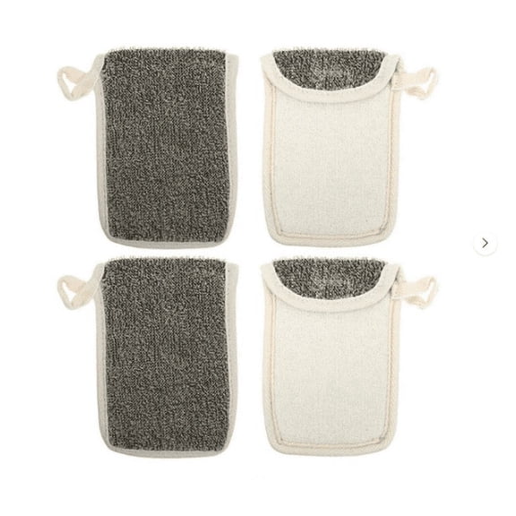 MISSMILE 4Pcs Black Linen Material Soap Holder, Foaming Net Bar Soap Holder for Shower, Multi-Functional Soap Bar Pouch for Bathing