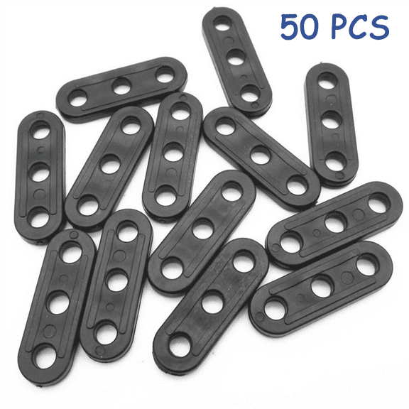 MISSMILE 50 Pcs Plastic Cord Tensioners Rope Adjuster Tent Guyline Wind Rope Buckle Fastener for Camping Hiking Picnic Outdoor Activities Black