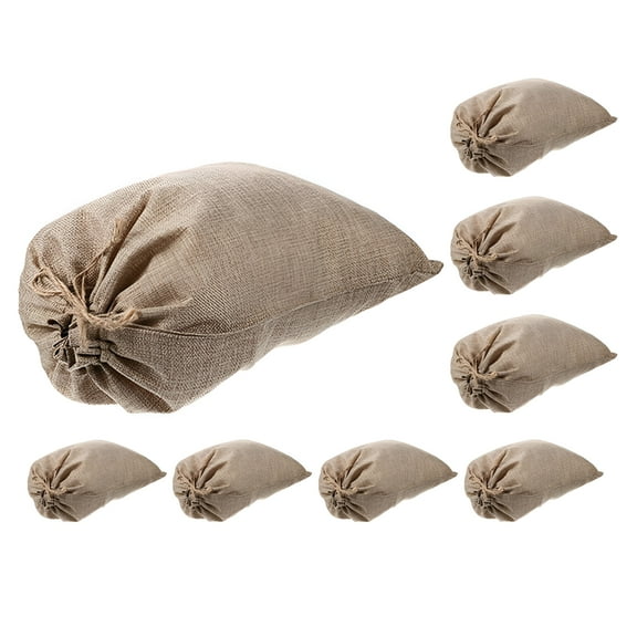 MISSMILE 8 Pcs Burlap Drawstring Pocket Vegetable Burlap Bag Potato Sack Large Burlap Bags Drawstring Burlap Sack