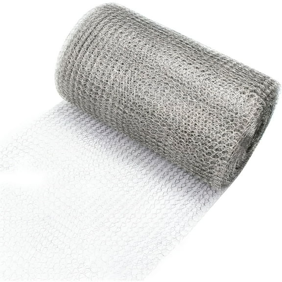 MISSMILE Anti Rodent Metal Mesh Roll - 304 Stainless Steel Wire Mesh Fabric for Mice and Insect Prevention, 9M x 12.7cm Pest Block Screen for Vents Windows Doors Garden